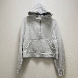 Lululemon scuba oversized half zipped hoodie light gray chunky size M/L cropped